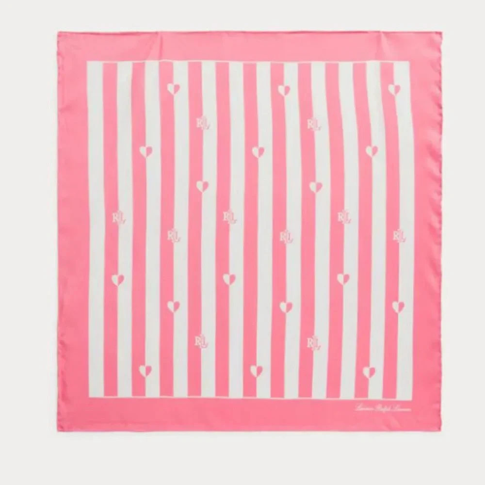 NWOT Ralph Lauren Julia Logo Striped Square Scarf